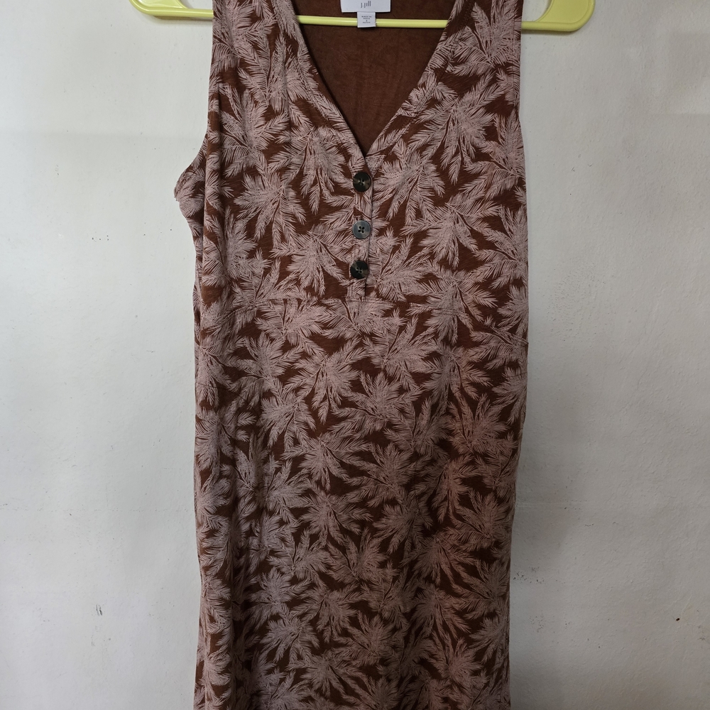 J. Jill Brown Dress with Leaf Design